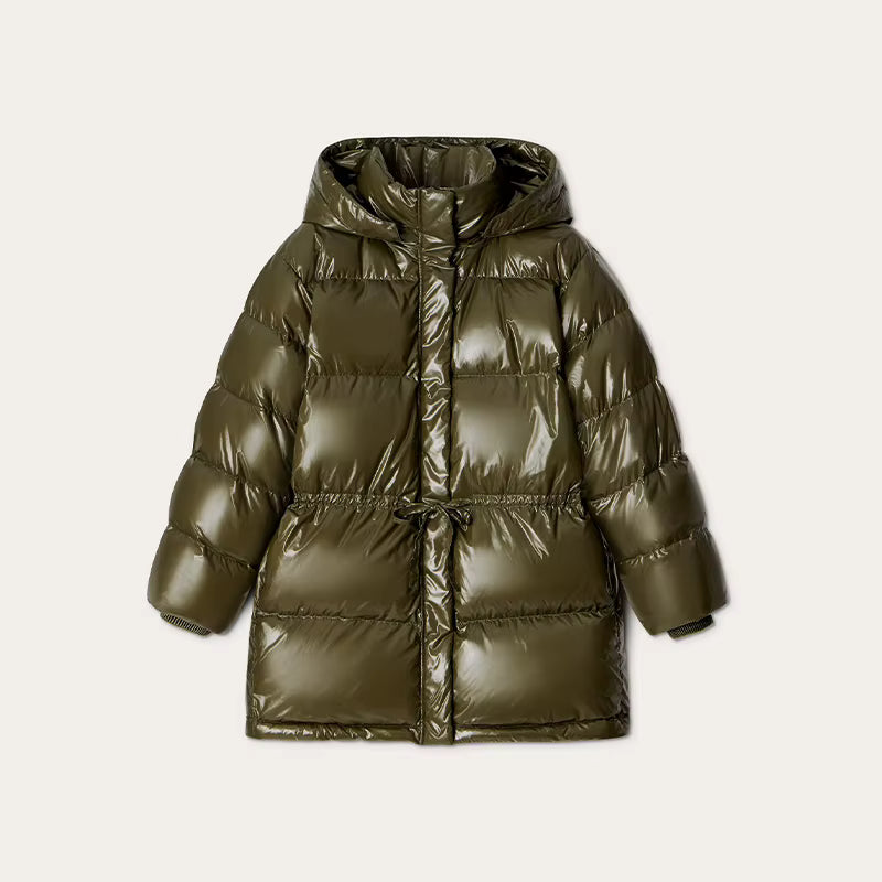 Women's Oversized Hooded Shiny Puffer Coat