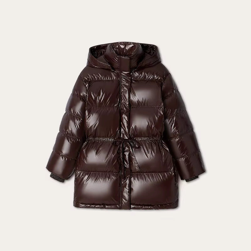 Women's Oversized Hooded Shiny Puffer Coat