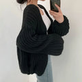 Women's Chunky Knit Cardigan with Oversized Sleeves