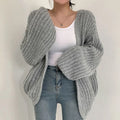 Women's Chunky Knit Cardigan with Oversized Sleeves