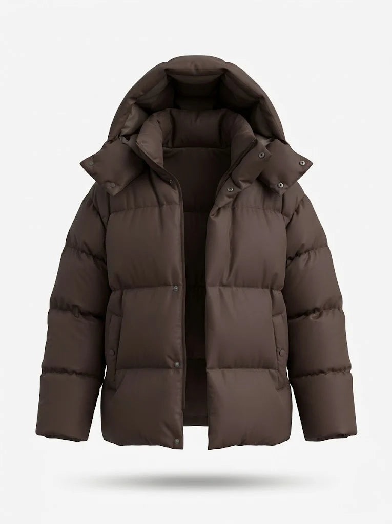 Women's Hooded Puffer Jacket with Generous Padding
