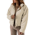 Women's Quilted Puffer Jacket with High Collar