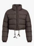 Women's Cropped Puffer Jacket with Adjustable Hem