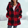 Women's Checked Teddy Fleece Coat