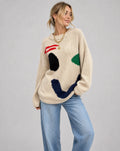 Women's Oversized Smiley Face Sweater