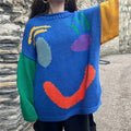 Women's Oversized Smiley Face Sweater