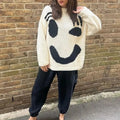 Women's Oversized Smiley Face Sweater