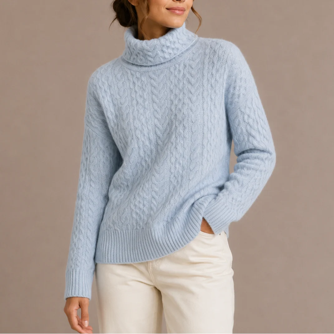 Women's Cable Knit Turtleneck Sweater