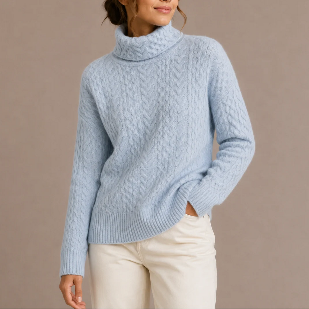 Women's Cable Knit Turtleneck Sweater