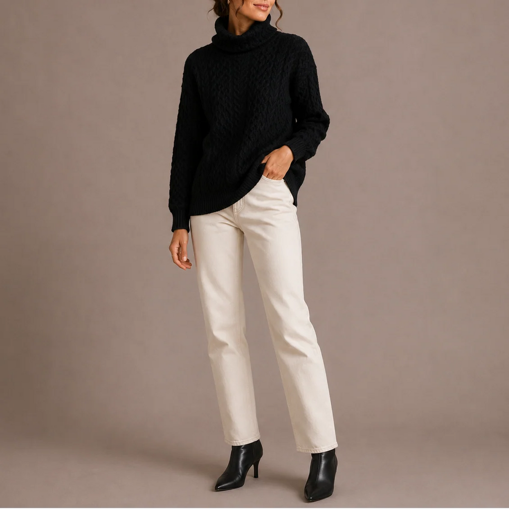 Women's Cable Knit Turtleneck Sweater