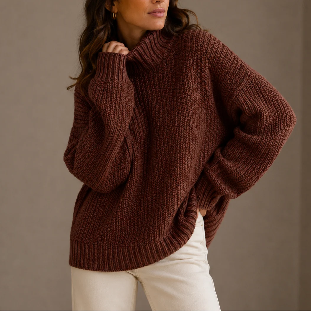 Women's Chunky Knit Turtleneck Sweater