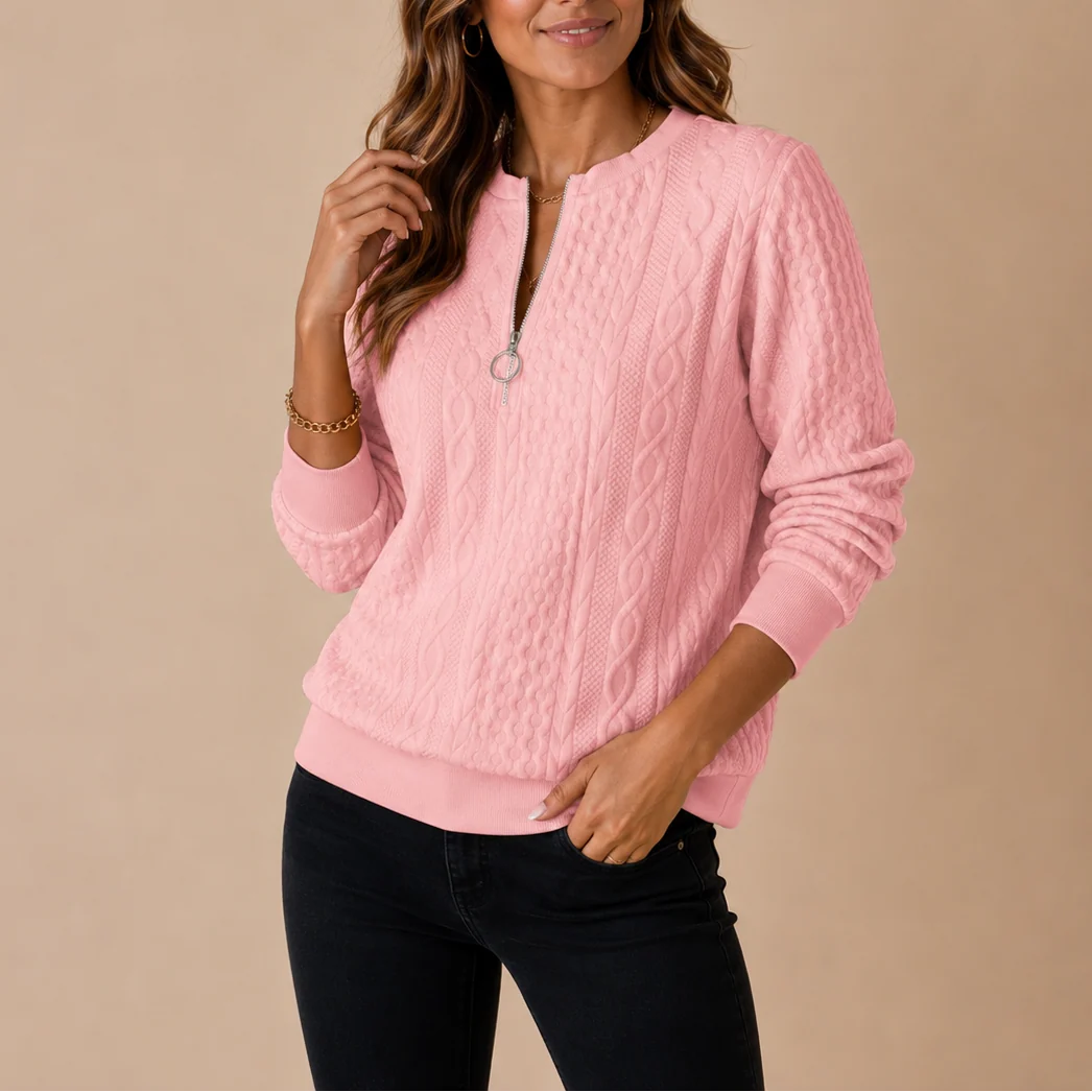 Women's Cable Knit Half-Zip Sweater