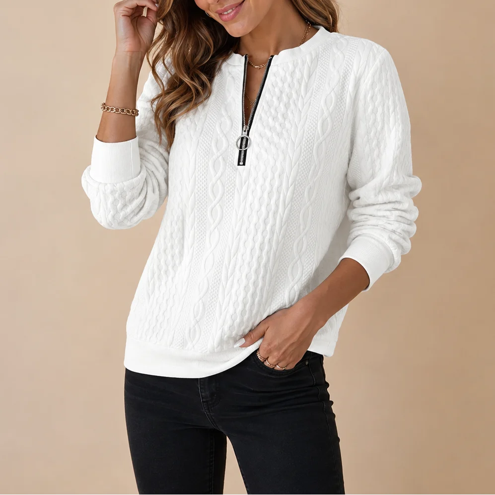 Women's Cable Knit Half-Zip Sweater