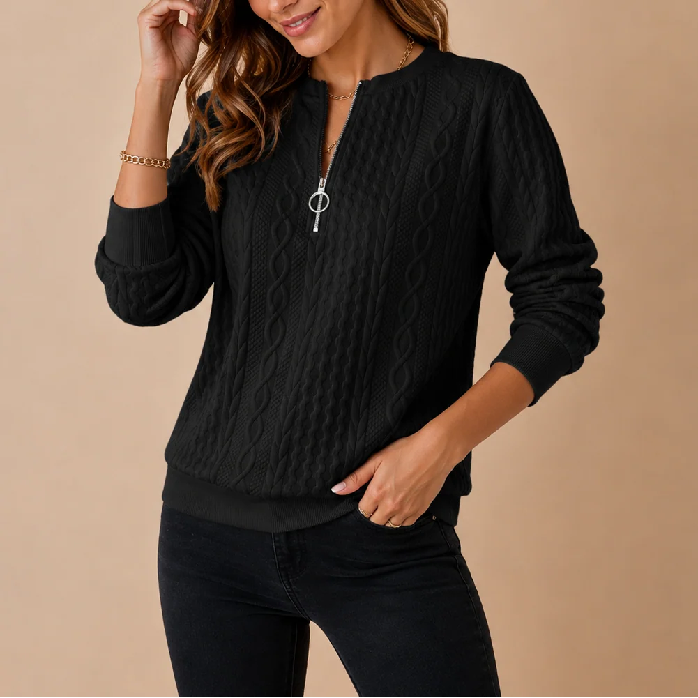 Women's Cable Knit Half-Zip Sweater