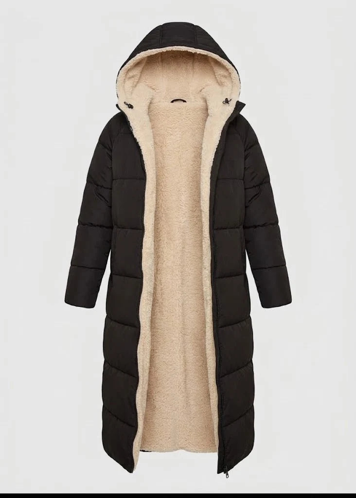 Women's Sherpa Lined Long Puffer Coat