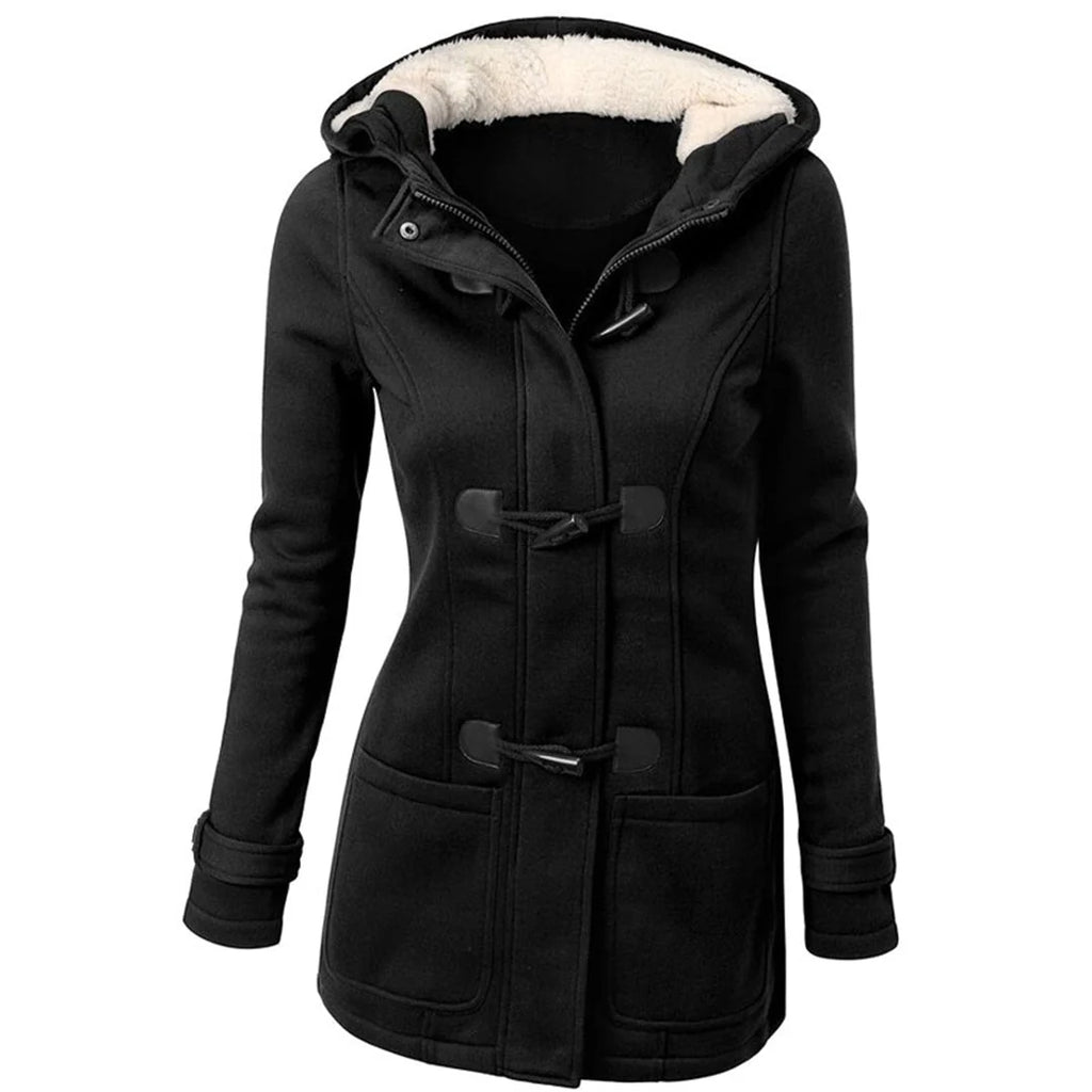 Women's Plush Lined Toggle Winter Jacket