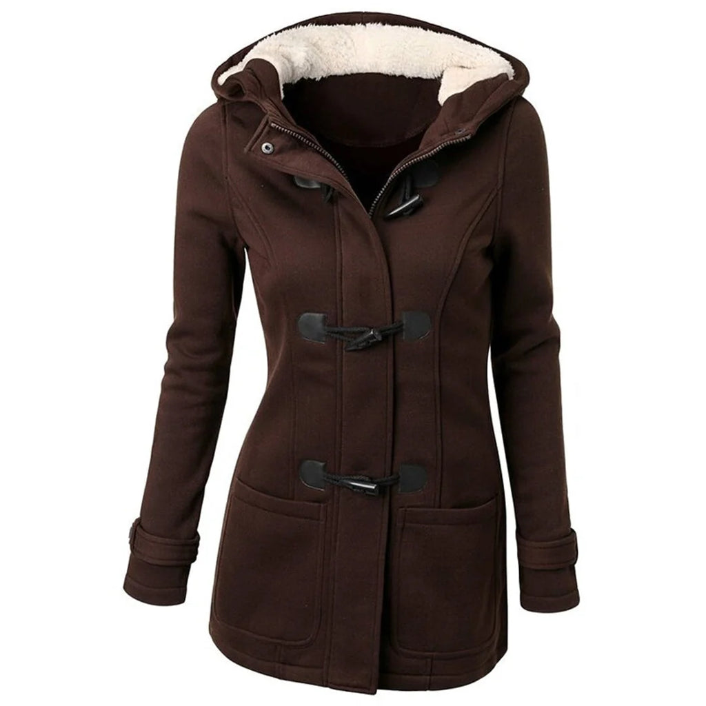Women's Plush Lined Toggle Winter Jacket