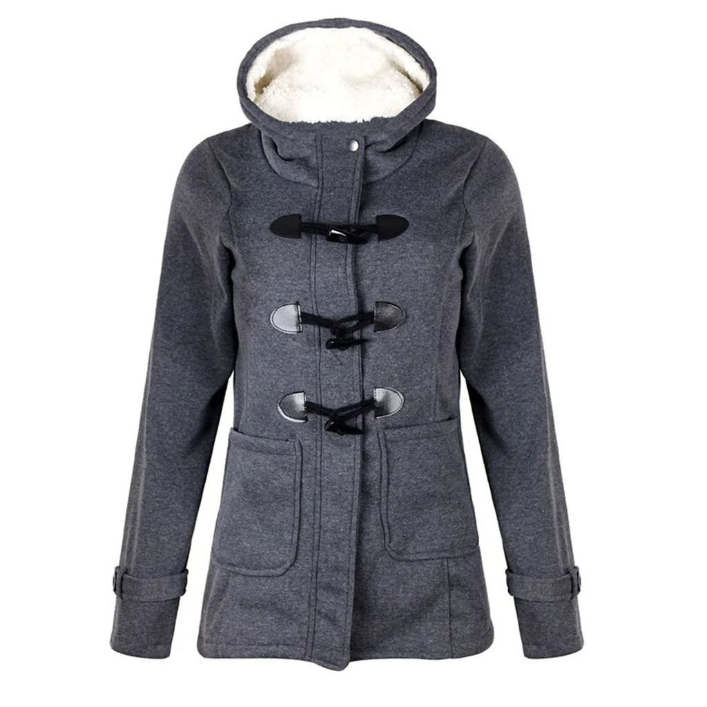 Women's Plush Lined Toggle Winter Jacket