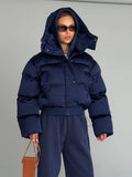 Women's Cropped Hooded Puffer Jacket