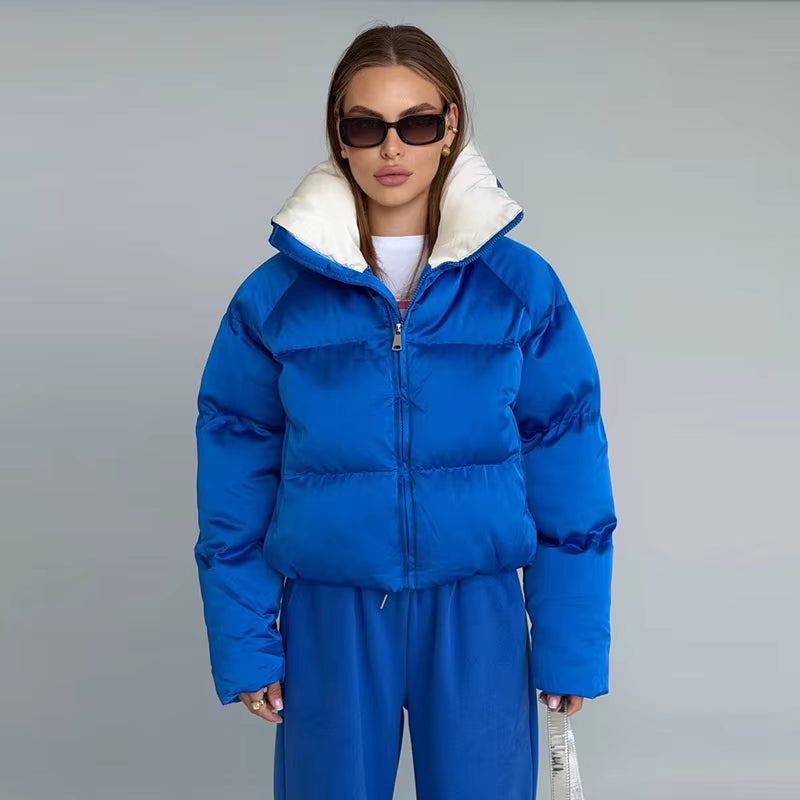 Women's Cropped Hooded Puffer Jacket