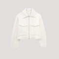 Women's Textured Cropped Zip-Up Jacket