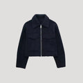 Women's Textured Cropped Zip-Up Jacket