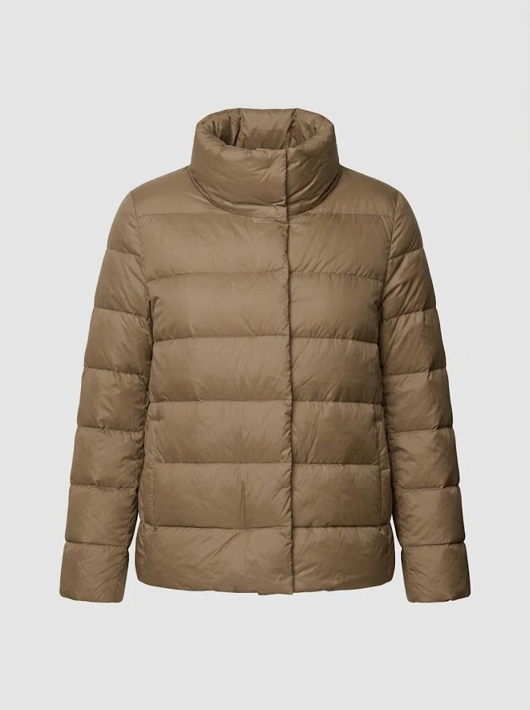 Women's Lightweight Down Puffer Jacket with Stand Collar