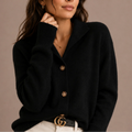 Women's Collared Knit Cardigan