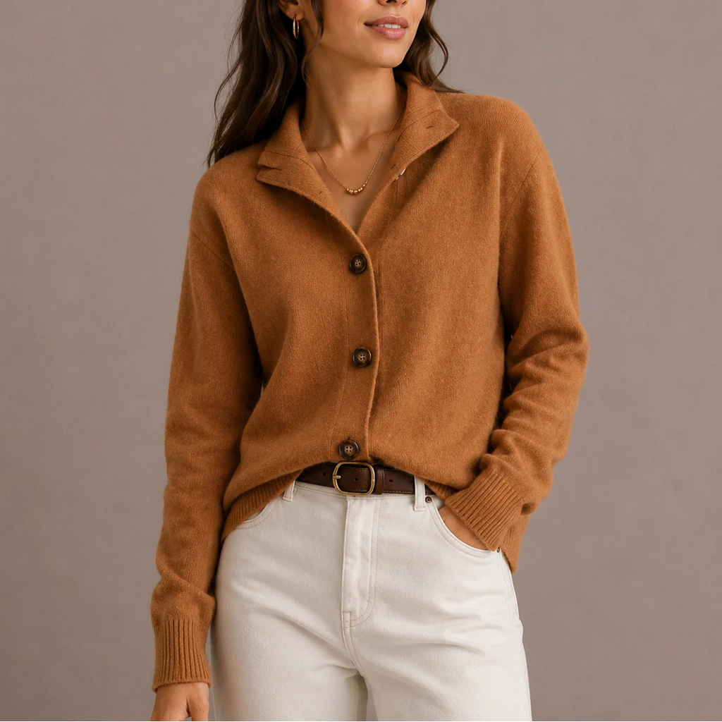 Women's Collared Knit Cardigan