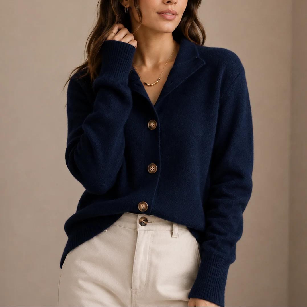 Women's Collared Knit Cardigan