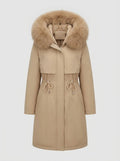 Women's Faux Fur Hood Longline Winter Coat