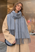 Women's Oversized Blanket Scarf with Tassels