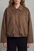 Women's Suede-Look Bomber Jacket