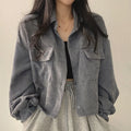 Women's Corduroy Button-Front Shacket