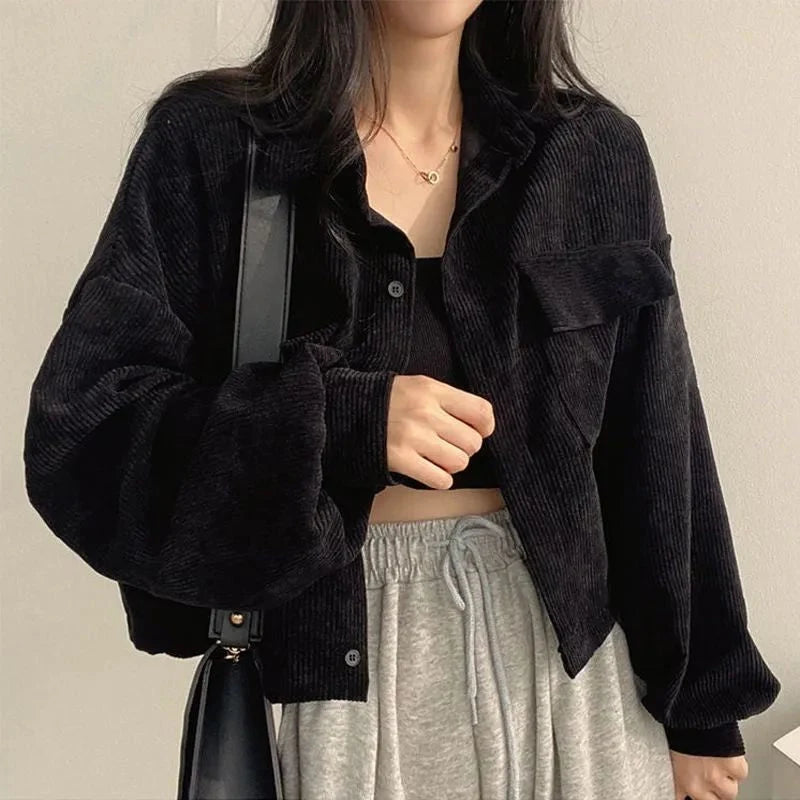 Women's Corduroy Button-Front Shacket