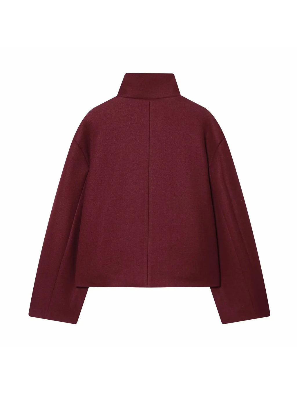Women's Vintage Wool-Blend Coat with Stand Collar
