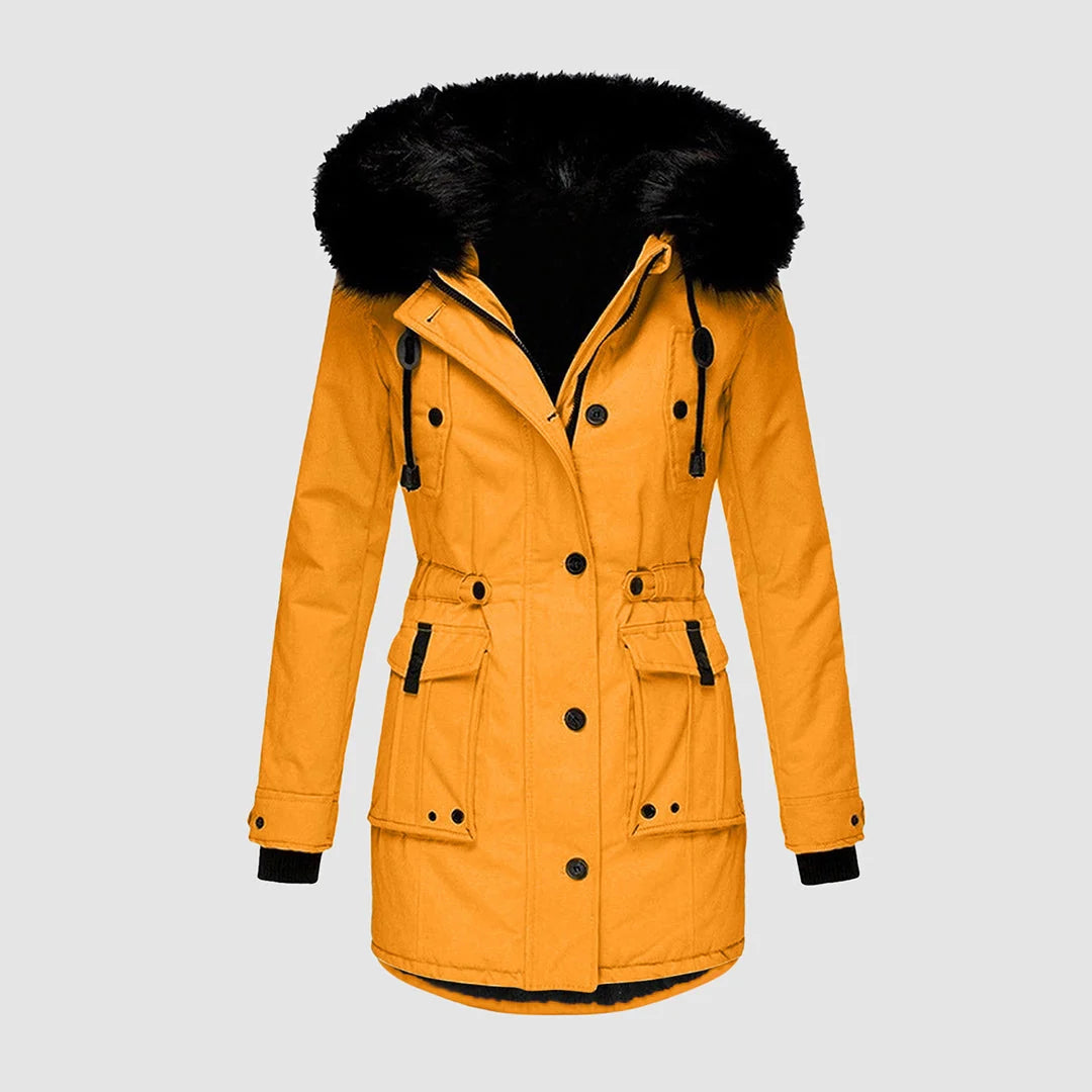Women's Waterproof Faux Fur Hood Parka