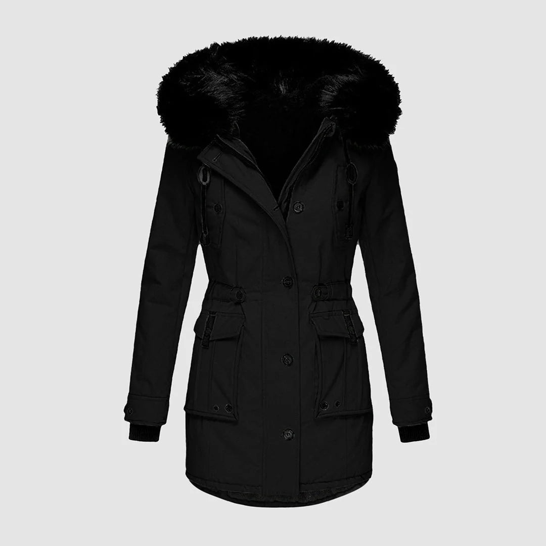 Women's Waterproof Faux Fur Hood Parka