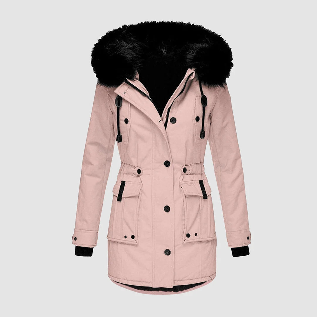 Women's Waterproof Faux Fur Hood Parka
