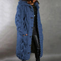 Women's Oversized Cable Knit Button-Up Cardigan
