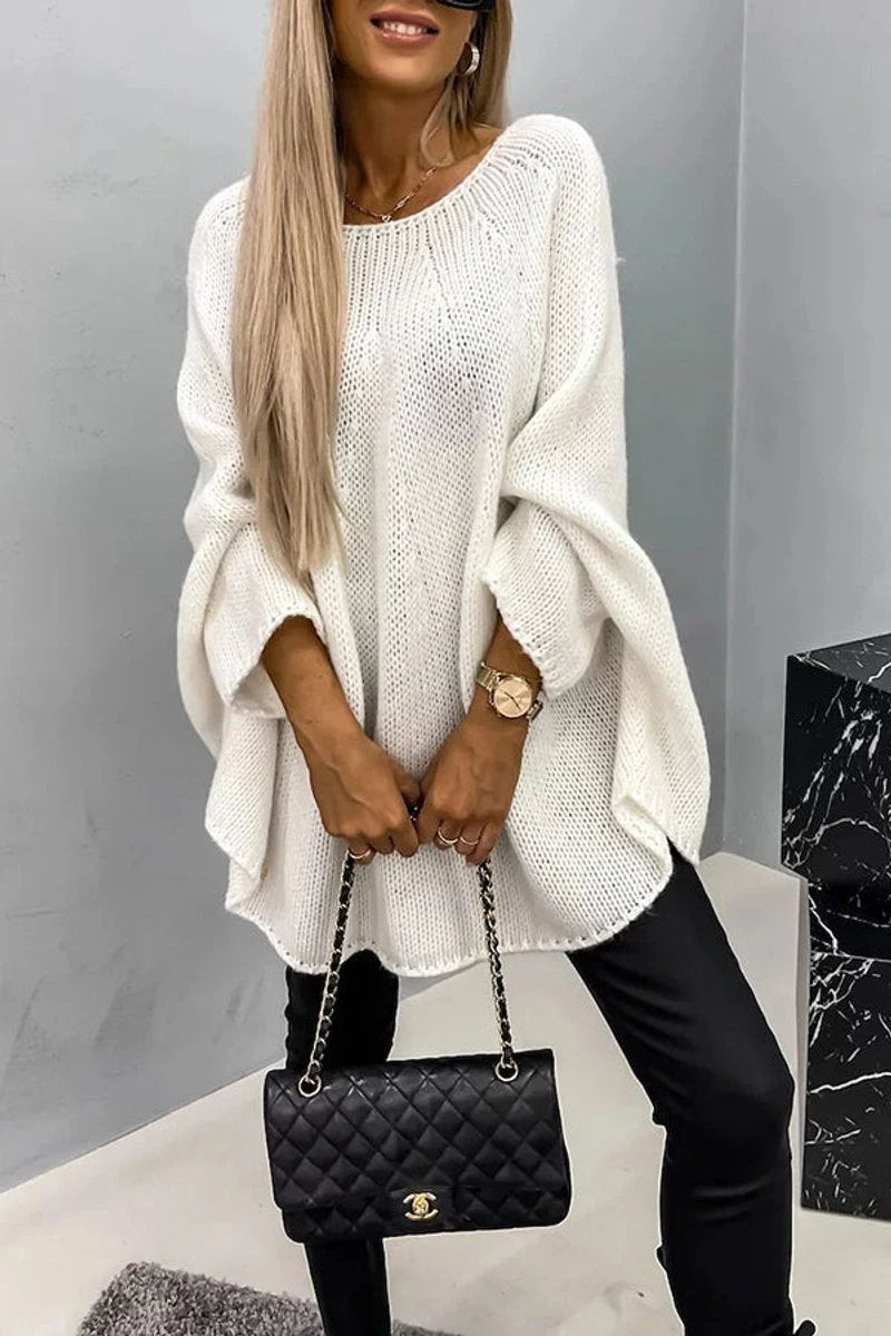 Women's Oversized Batwing Sleeve Knit Sweater