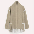 Women's Double-Sided Long Winter Coat with Scarf