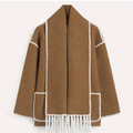 Women's Double-Sided Long Winter Coat with Scarf