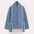 Women's Double-Sided Long Winter Coat with Scarf