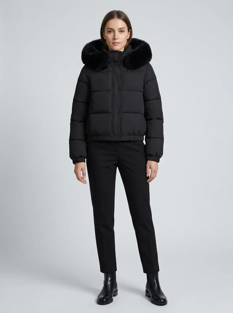 Women's Cropped Down Puffer Jacket