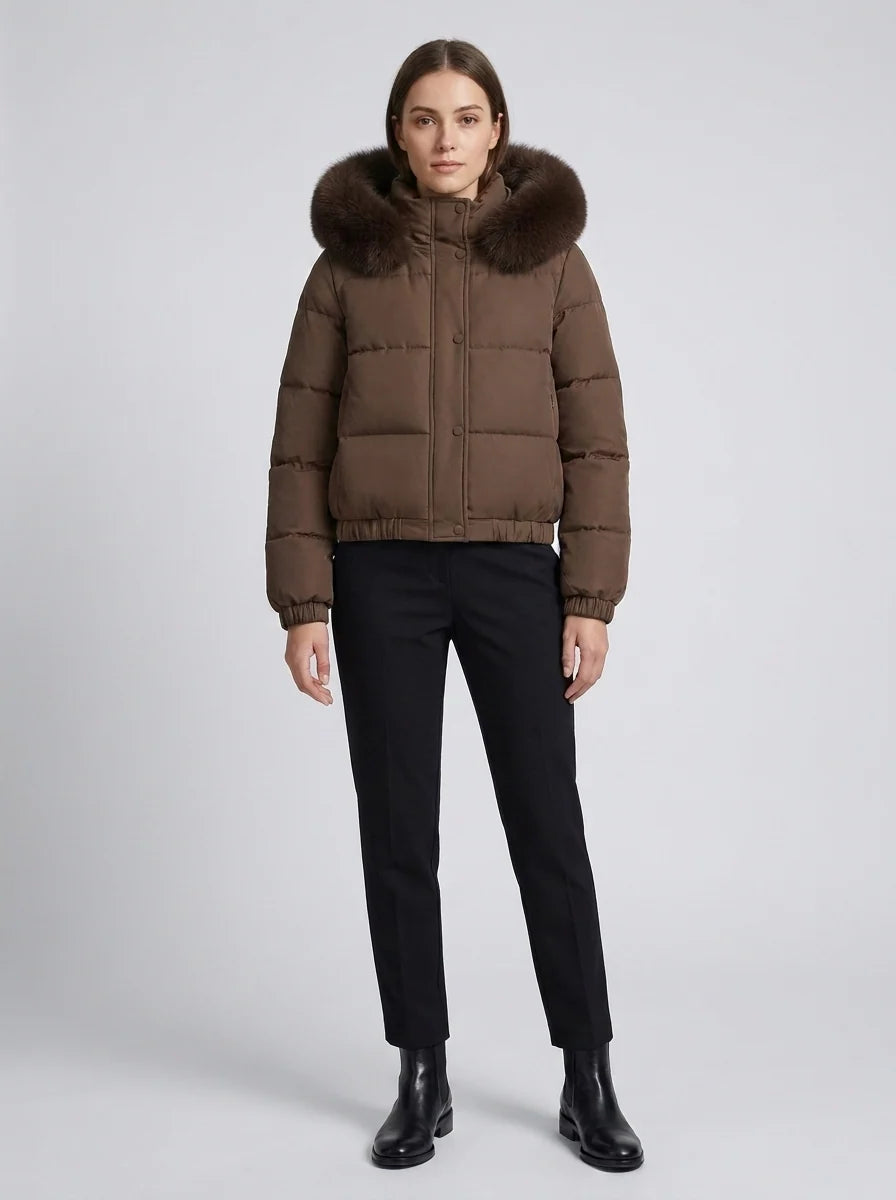 Women's Cropped Down Puffer Jacket