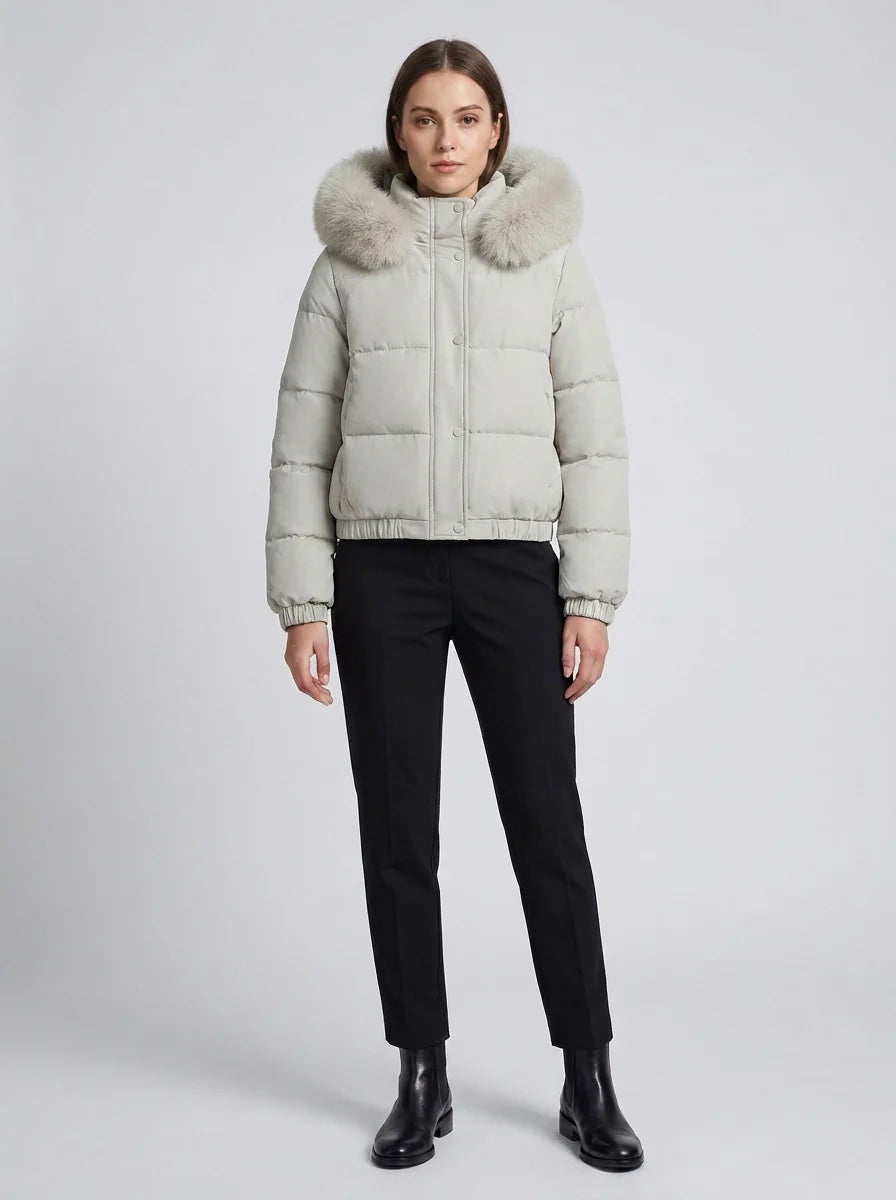 Women's Cropped Down Puffer Jacket