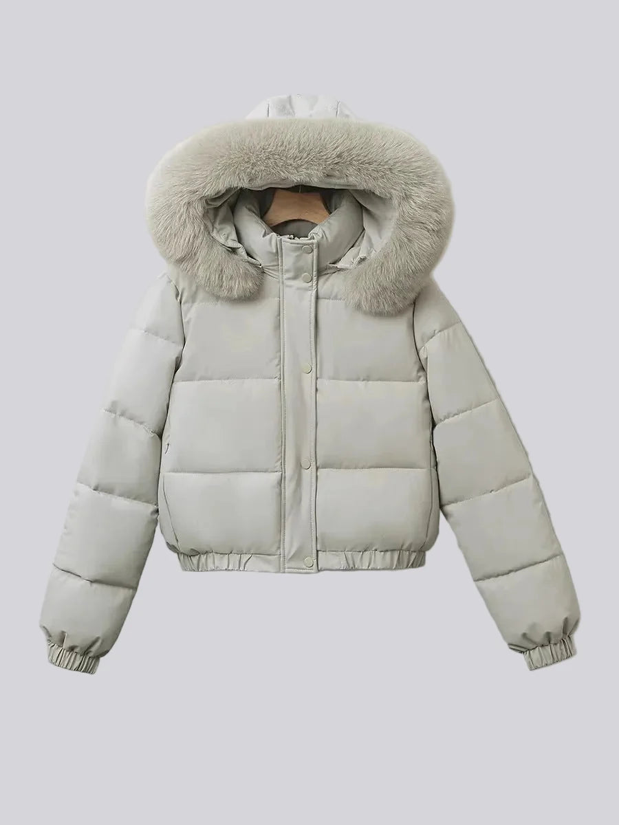 Women's Cropped Down Puffer Jacket
