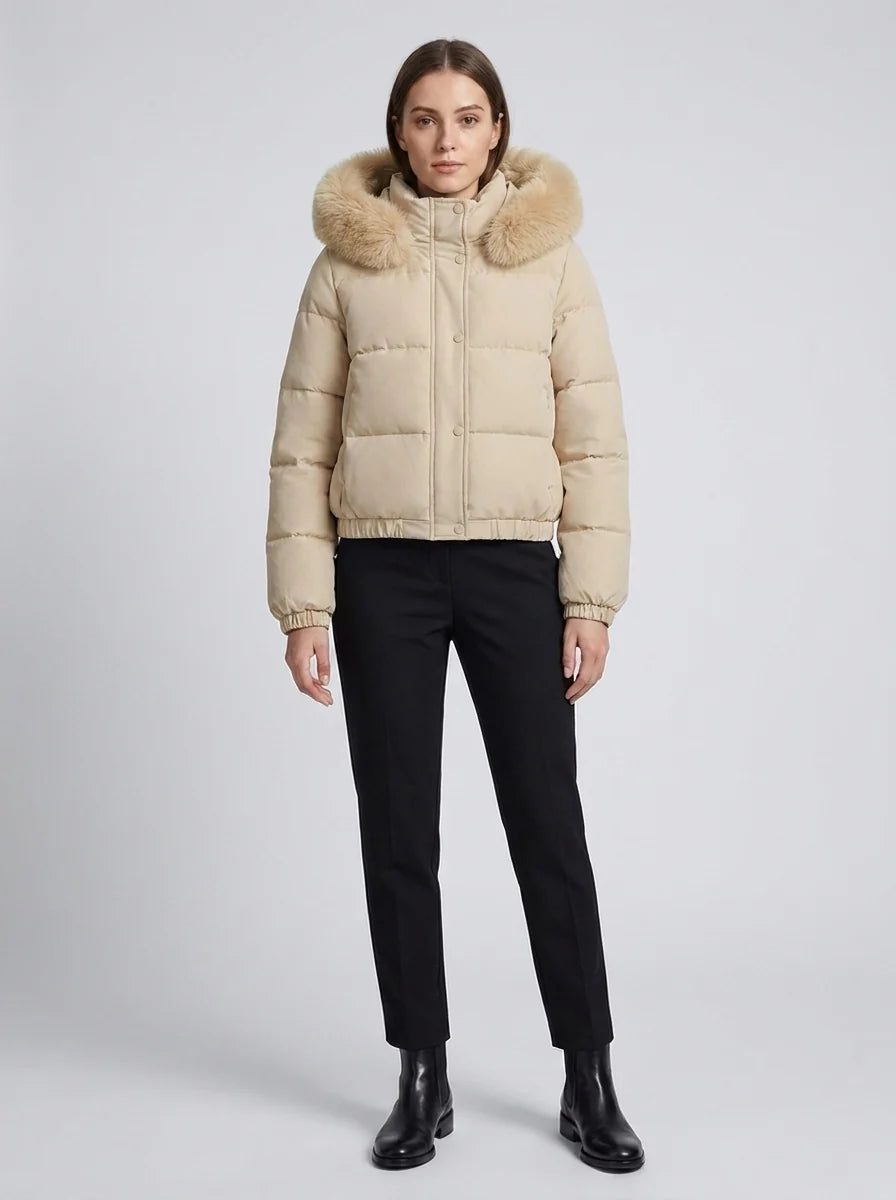 Women's Cropped Down Puffer Jacket