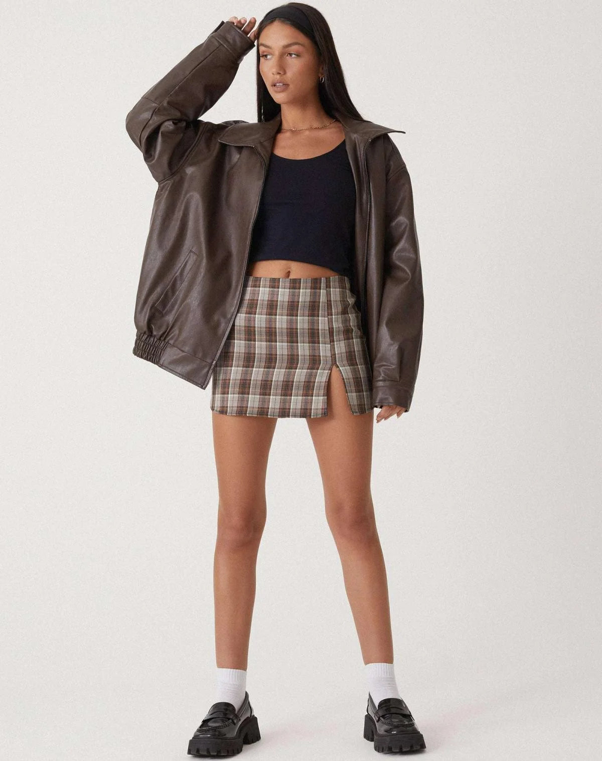 Women's Oversized PU Leather Jacket